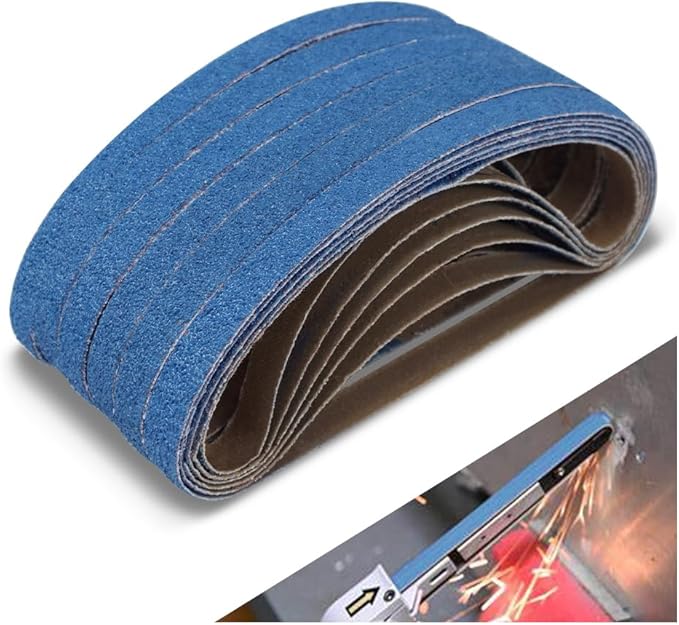 1/2 x 18 Inch Sanding Belts, 36 Pcs 40 Grit, Zirconia Sanding Belts for Heavy-Duty Metal Polishing, Woodworking, Deburring