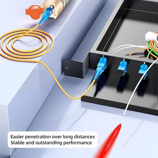 Visual Fault Locator, VFL Fiber Optic Tester Kit - Include Single Mode 9/125um FC Male to LC Female Adapter, Light Pen for Fiber Network Cable Test