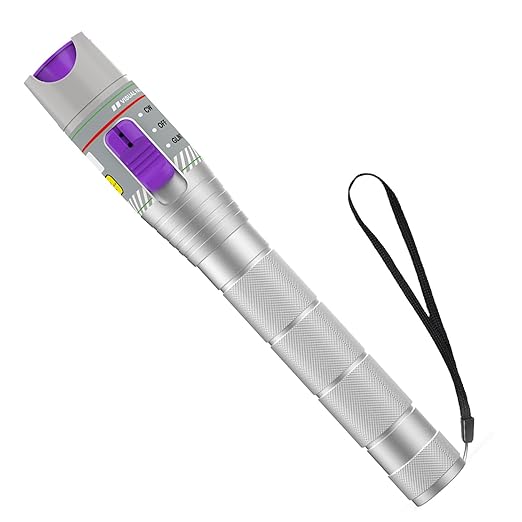 Purple 80KM Visual Fault Locator for Fiber Optic Cables, VFL Supports FC/ST/SC Interfaces, Long-Range Fault Finder, Fiber Light Pen Tester, High-Precision OTDR Mapping Tool for FTTH, Telecom