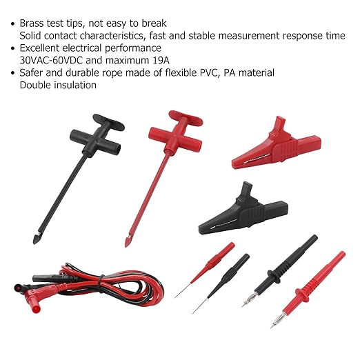 Multimeter Probes, 19A JT8001-1 Wire Piercing Probe Kit, 30VAC-60VDC Electronic Test Probes for Wiring Harness Connectors, Fuel Injectors, Automotive Sensors and Others