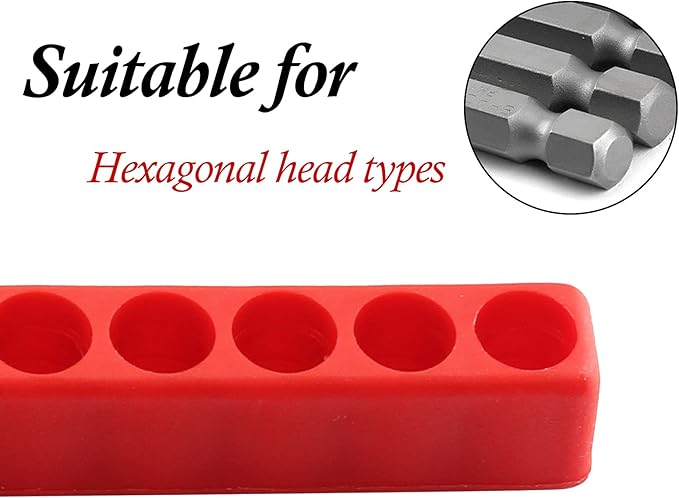 20Pcs 12 Holes Hex Shank Screwdriver Bit Holder, Plastic Screwdriver Head Storage Case, Drill Bit Storage Case, Screwdriver Head Holder Organizer Fit for 1/4 Inch Hex Shank, Red