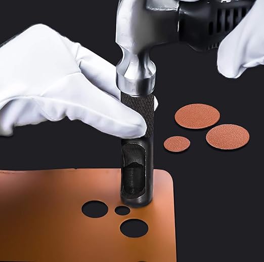 Spurtar Hollow Punch Set 12 Pieces 1/8"- 3/4" Heavy Duty Carbon Steel Round Leather Hole Tool Leather Punch Set Kit for Watch Cloth Belt Gaskets with Storage Bag (Black)