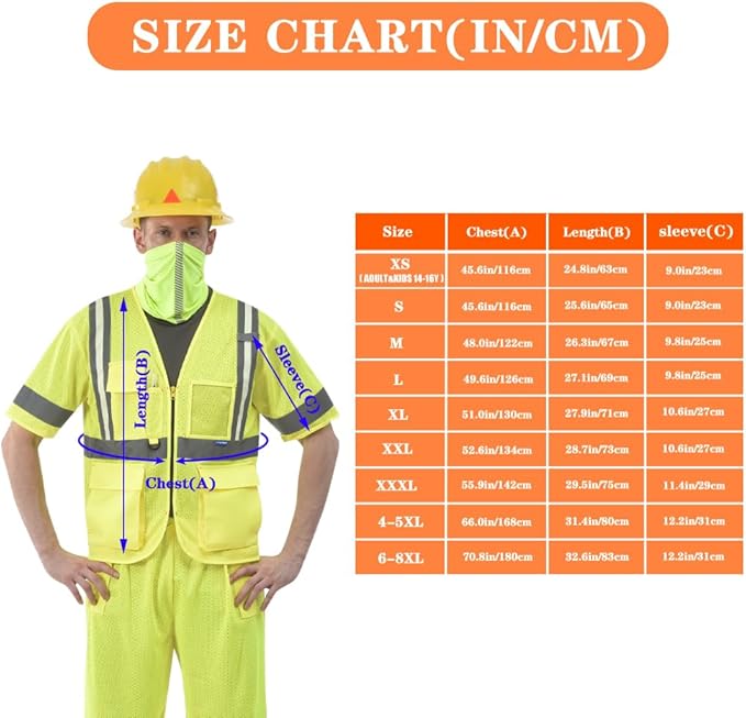 A-SAFETY 6xl 7xl 8xl Luminous safety vest