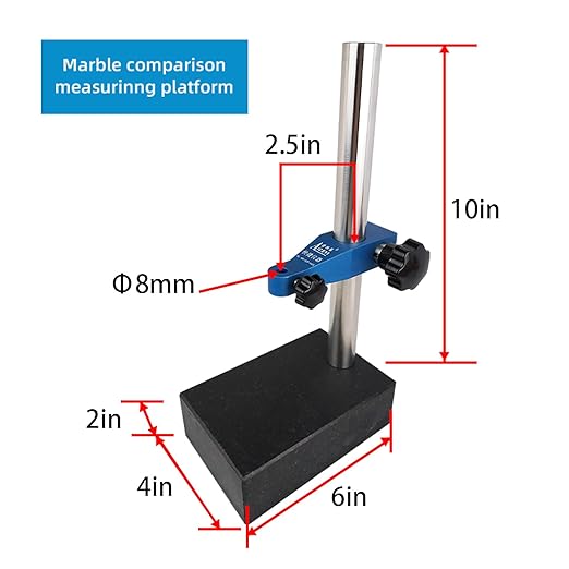 The Marble Measurement Platform is Used in Conjunction with a Digital Indicator dial, with a Granite Base Size of 150mm * 100mm*50mm (6in * 4in * 2in) (ACE-QST)