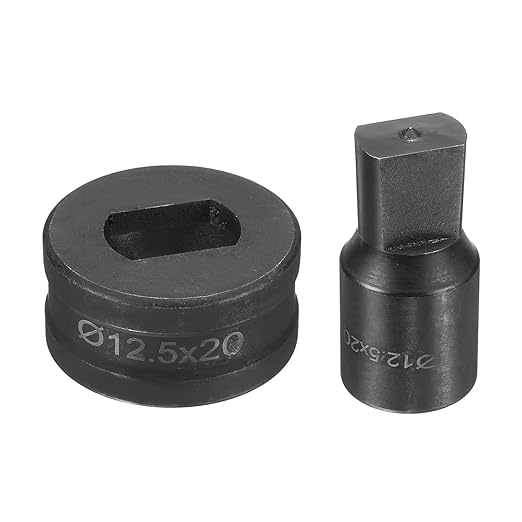 HARFINGTON Hydraulic Hole Punch Die Φ12.5×20mm Slot Hole 40Cr Steel Electric Punching Kit for CH70 Electric Punching Machine, Black