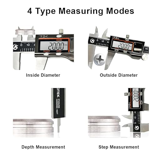 Digital Caliper Measuring Tool, IP54 Waterproof Stainless Steel Electronic Vernier Caliper 6 Inch/150mm Digital Micrometer with Large LCD Screen