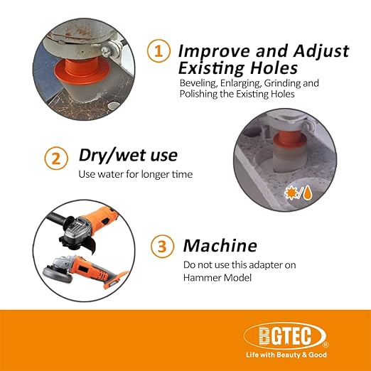 Diamond Core Drill Bits Set,BGTEC 7 pcs Tile Hole Saw Kit 20/28/35/45/50mm with 20mm Finger Bits for Porcelain Tile,Ceramic Granite Marble Stone Masonry Brick