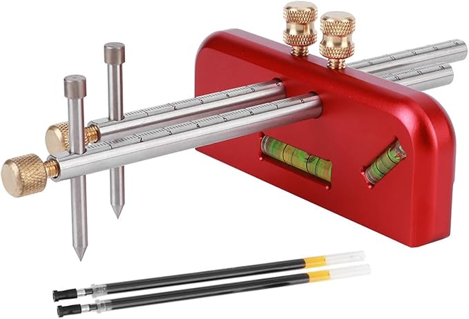 Wood Scribing Mortise Gauge, Double Head Aluminium Alloy Carpenter Tool, Adjustable Marking Gauge Woodworking Scribe for Carpenter