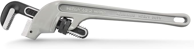 MAXPOWER 18-inch Pipe Wrench, Heavy Duty End Pipe Wrench Aluminum 45 Degree Angled Plumbing Wrench