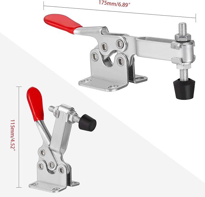 Accessbuy Toggle Clamp Heavy Duty Large Hold Down Clamp 225D 500Lbs Holding Capacity Antislip Horizontal Quick Release Clamp (3Pack)