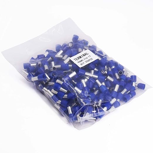 Fidioto AWG6 Wire Ferrules Terminals, 250pcs AWG6 Terminal Connector Wire Insulated Cord Pin Ends Terminals for Electric, Industrial, Chemical Industry, Power Control System, etc.
