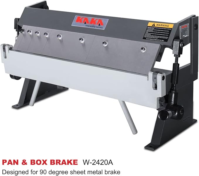 KAKA INDUSTRIAL Box and Pan Brake, 24-Inch Metal Brake Bender, 20-Gauge Mild Steel Capacity,0-135 Degree Adjustable Heavy-Duty Aluminum Brake W-2420A