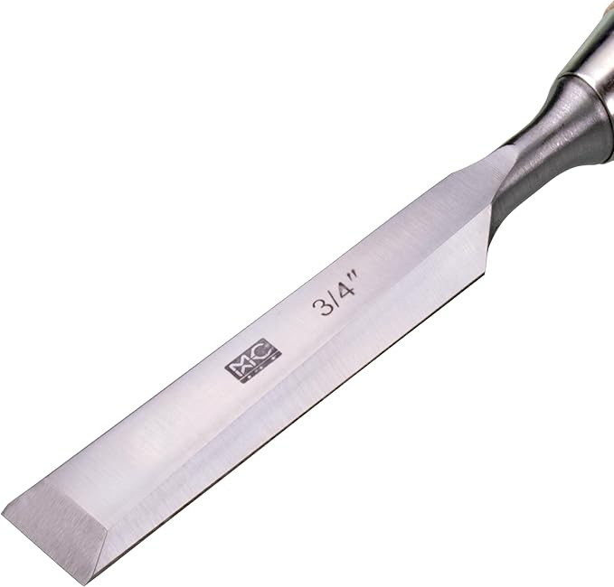 4 Piece Bevel Edge Butt Chisel Set 1/4 inch(6mm), 1/2 inch(12mm), 3/4 inch(20mm), 1 Inch(26mm) with Hornbeam Handles and Stainless Steel Ferrules