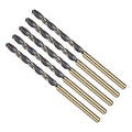 Drill Bit, 3mm Cutting Diameter, 4341 HSS Gold and Black 118° Cutting Angle Number Jobber Bits - (Applications: for Drilling Soft Metal Plastic Wood), 5-Pieces