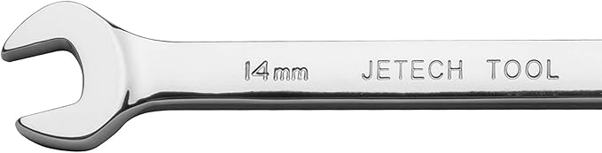 Jetech Ratcheting Combination Wrench, Industrial Grade Gear Spanner with 12-Point 72-Tooth Ratchet, Forged and Heat-Treated Cr-V Steel, Metric (10PCS 14 mm)