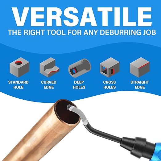 Deburring Tool Set with 15 High Speed Steel Swivel Blades, Deburring Tool Ideal for Metal, Resin, Copper, Plastic, PVC Pipes, 3D Printing Burr Removal Reamer Tool