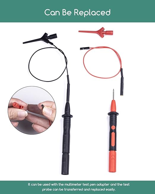 Multimeter Test Hook Clip, Mini SMD Grabber Test Clip with Lead to 2mm Jack Socket, Test Lead Minigrabber for Logic Analyzer
