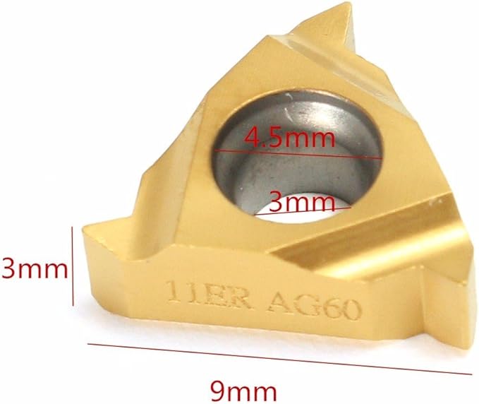 Lathe Threading Carbide Inserts:10 Pcs 11ER A60 1/4 Carbide Inserts for External Threading Holders CNC Cutting CNC Turning Tool