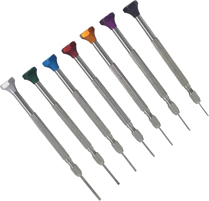 7 Pieces Precision Screwdriver, Jewellers Screwdriver Set, Watch Repair Screwdriver Set 0.6-1.6 mm, Micro Screwdriver for Watch Repair, Eyeglasses Repair, Jewellery Work, Electronics Repair