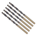 Drill Bit, 3.2mm Cutting Diameter, 4341 HSS Gold and Black 118° Cutting Angle Number Jobber Bits - (Applications: for Drilling Soft Metal Plastic Wood), 5-Pieces