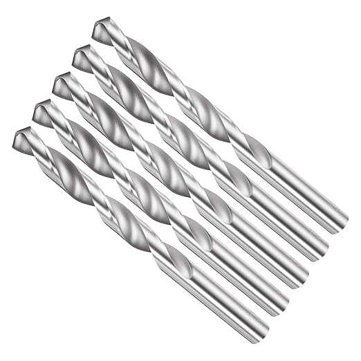 Drill Bit, 10.5mm Cutting Diameter, 4241 HSS 118° Cutting Angle Uncoated Bright Versatile Jobber Bits - (Applications: for Drilling Plastic Wood Soft Metal), 5-Pieces