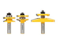 YONICO 3 Bit Raised Panel Cabinet Door Router Bit Set with Back-Cutter Panel Raiser (Shaker - 1/2" Shank)