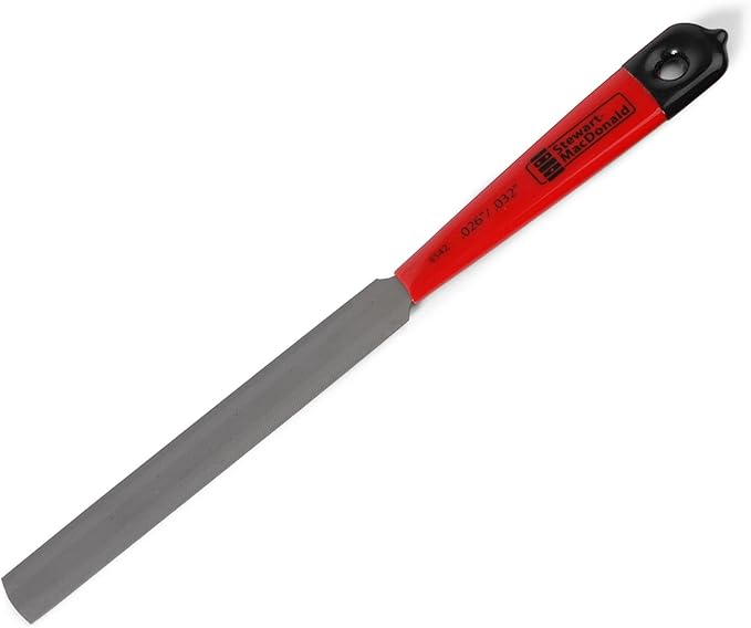 StewMac Double-Edge Nut Slotting File, 0.026" / 0.032" Cutting Thickness