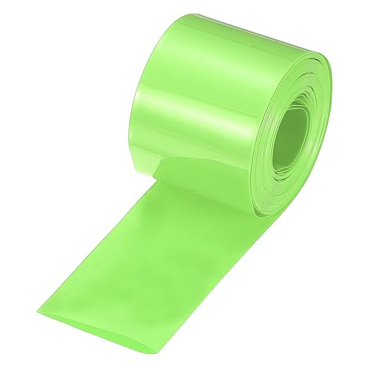 MECCANIXITY Battery Wrap PVC Heat Shrink Tubing 26mm Dia 43mm Flat 20 Feet(6meters) Light Green Good Insulation for Battery Pack