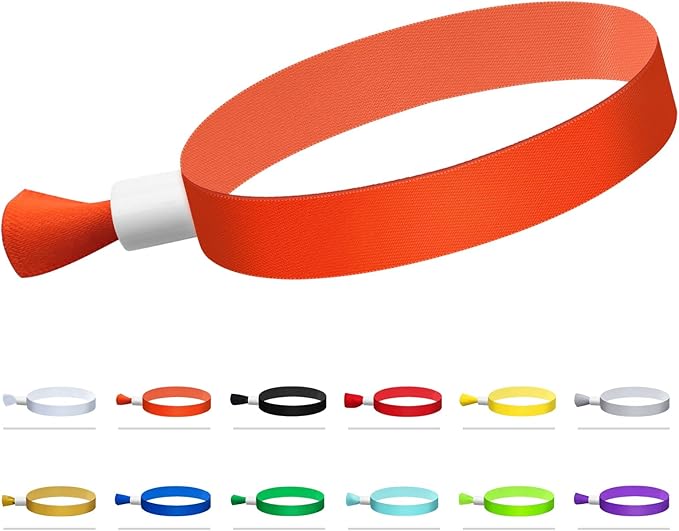 100 Pcs Cloth Event Wristbands, Event Wristbands, Colored Wrist Bands for Events, for Lightweight Concert Wrist Strap for Activities, Party Bracelets for Events (Color : Orange)