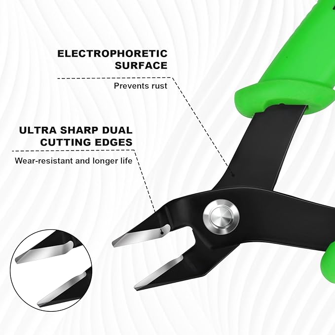 P.I.T. 4pcs Small Wire Cutters, Diagonal Cutting Pliers, Precision Mini Flush Cut Pliers, Micro Cutter for Soft Copper Wire,Floral, Jewelry, Electronics, Model Craft,Heating Wire,3d Print,5‘’