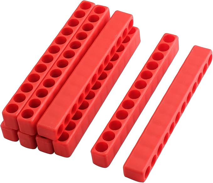 20Pcs 12 Holes Hex Shank Screwdriver Bit Holder, Plastic Screwdriver Head Storage Case, Drill Bit Storage Case, Screwdriver Head Holder Organizer Fit for 1/4 Inch Hex Shank, Red