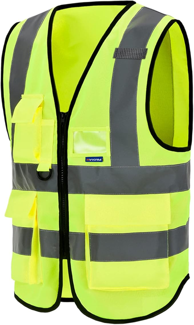 A-SAFETY hi viz reflective safety vest for men, Yellow