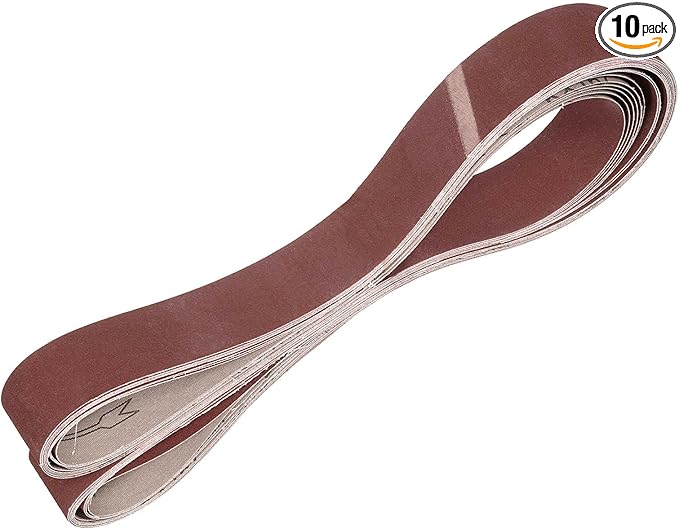 HARFINGTON 2 x 72 Inch Sanding Belts, 10 Pcs 240 Grits Aluminum Oxide Abrasive Belt Sander File Belt for Woodworking, Metal Polishing, Knife Sharpener