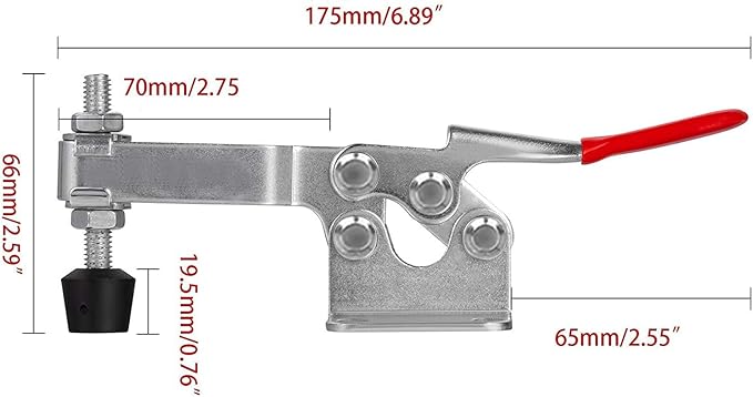 Accessbuy Toggle Clamp Heavy Duty Large Hold Down Clamp 225D 500Lbs Holding Capacity Antislip Horizontal Quick Release Clamp (3Pack)
