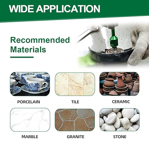 Tile Hole Saw Kit - 7pcs Diamond Core Drill Bits 6/8/10/20/35/50/65mm+4/5" Milling Finger Bit+2" Beveling Chamfer Bit+SDS Shank to 5/8"-11 Thread for Porcelain Ceramic Marble Granite