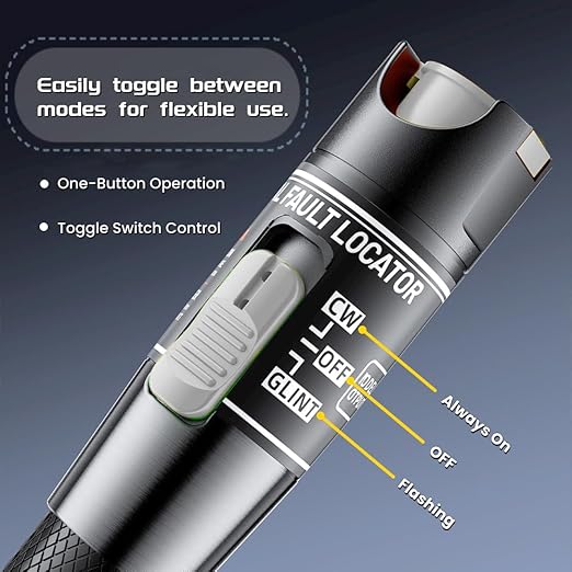 Visual Fault Locator, 80KM Fiber Optic Cable Tester Meter VFL Red Light Pen Light Source Testers (80 KM)