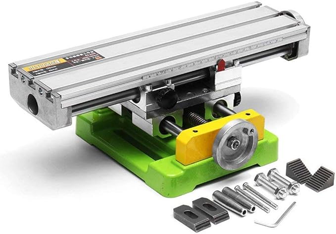 AMYAMY Milling Machine Worktable,Cross Slide Table - Compound Drilling Slide Table for Bench Drill Adjustable X-Y Axis (350x100mm)