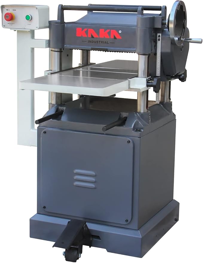 KAKA INDUSTRIAL WDP-4215,15 inch Width 8 inch Max Height,Woodworking Planer with Built in Mobile Base and Helical Cutterhead 220V-60HZ-1PH