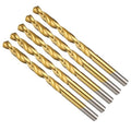 Drill Bit, 9/32" Cutting Diameter (7.144mm), 4241 HSS TiN Coated 118° Cutting Angle Versatile Jobber Bits - (Applications: for Drilling Plastic Wood Soft Thin Metal), 5-Pieces