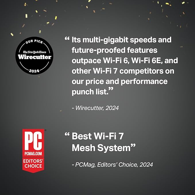 TP-Link Deco BE63 Tri-Band WiFi 7 BE10000 Whole Home Mesh System- 6-Stream 10 Gbps, 4x2.5G Ports Wired Backhaul, 4X Smart Internal Antennas, VPN, MU-MIMO, HomeShield, Free Expert Support (2-Pack)