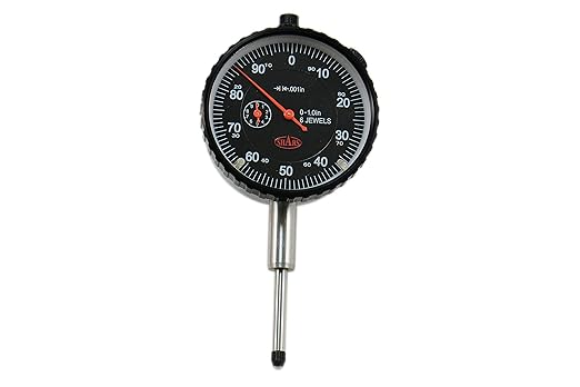 Shars 0.5" Dial Indicator Premium Series, 0.001" Graduation, AGD2, Lug Back with Calibration 303-3225 P]