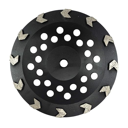 Benchmark Abrasives 7 Inch Concrete Grinding Wheel Arrow Type Diamond Cup Wheel with 5/8"-11 Arbor Hole for Masonry, Natural Stone, Concrete Grinding Wheel - Angle Grinder Attachments (7”)