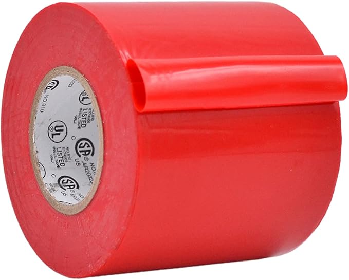 WOD ETC766 Professional Grade General Purpose Red Electrical Tape UL/CSA Listed core. Vinyl Rubber Adhesive Electrical Tape: 3 inch X 66 ft - Use at No More Than 600V & 176F (Pack of 1)