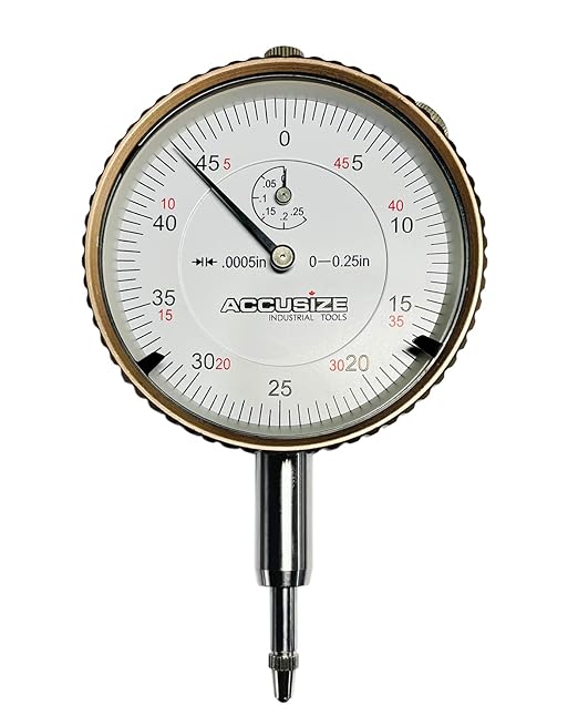 Accusize Industrial Tools Agd2 Style 0-1/4'' by 0.0005'' Dial Indicator with Lug Back, P900-S098