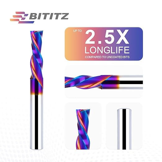 1/4 Inch Shank Downcut Spiral Router Bit | 1 Inch Cutting Length |CNC Router Bits for Precision Woodworking - Ideal for Slot Mortise, Engraving, and Clean Edges