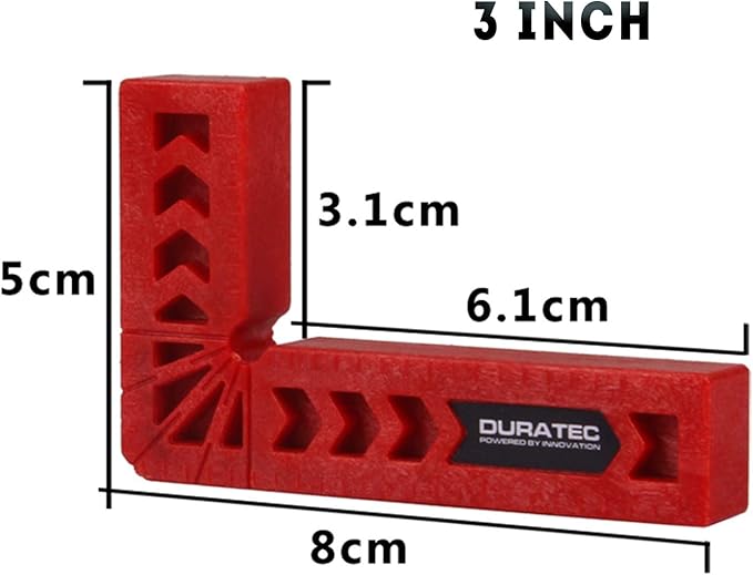 Positioning Squares, Woodworking Tool, 90 Degree Corner Clamp, Carpentry Squares, Carpenter Tool for Picture Frames, Boxes, Cabinets or Drawers, L-type right angle ruler, Set of 8（3" 4"）