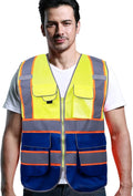 Tydon Guardian Reflective Safety Vest for Women Men High Visibility Security With Pocket Zipper Front Meet ANSI/ISEA Standard
