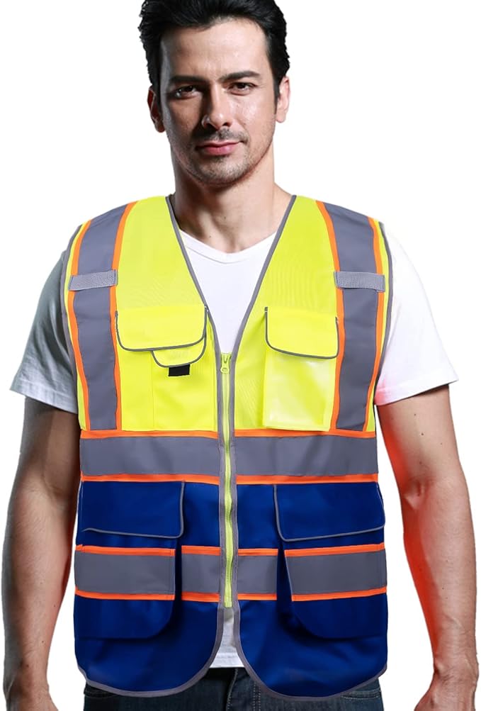 Tydon Guardian Reflective Safety Vest for Women Men High Visibility Security With Pocket Zipper Front Meet ANSI/ISEA Standard