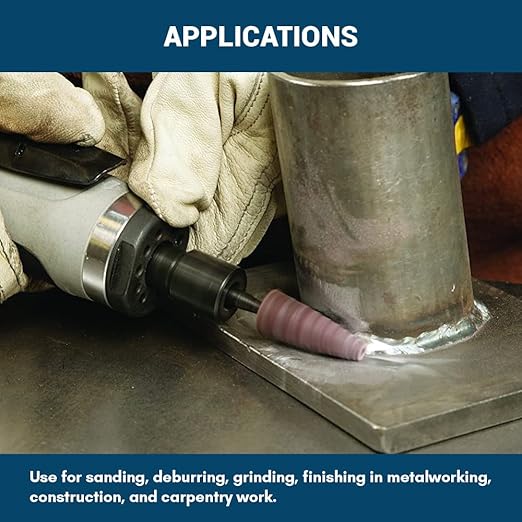 Benchmark Abrasives Aluminum Oxide Tapered Sanding Cartridge Rolls for Blending Deburring Polishing Sanding Metals, Rotary Sander - Drill & Die Grinder Abrasives (10 Pack)(3/8" x 1-1/2", 80 Grit)