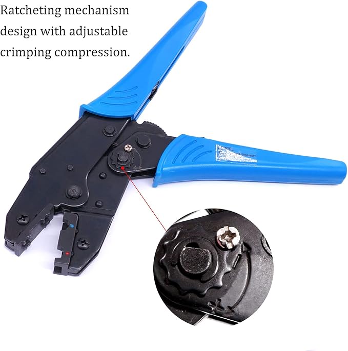 Twidec/Ratchet Crimp Pliers Crimping Tool Ratchet Terminal Crimper Wire Crimp Tool For Crimping Tubular Terminals Nylon Flag Spade Female Connectors HS-07FL